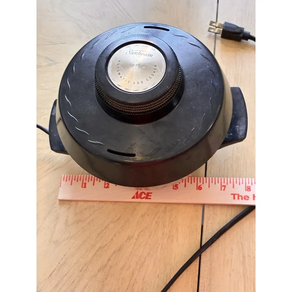VTG 70s Sunbeam Automatic Electric Egg Cooker Poacher Black Model EP-C TESTED